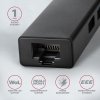 AXAGON HMA-GL3A Wieloportowy hub USB 4in1, 5Gbps, 3x USB-A + GLAN, metalowy, 20cm USB-A kabel